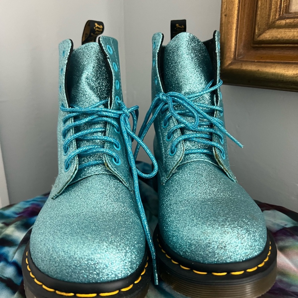 1460 PASCAL FINE GLITTER Dr. Martens / turquoise, size 9